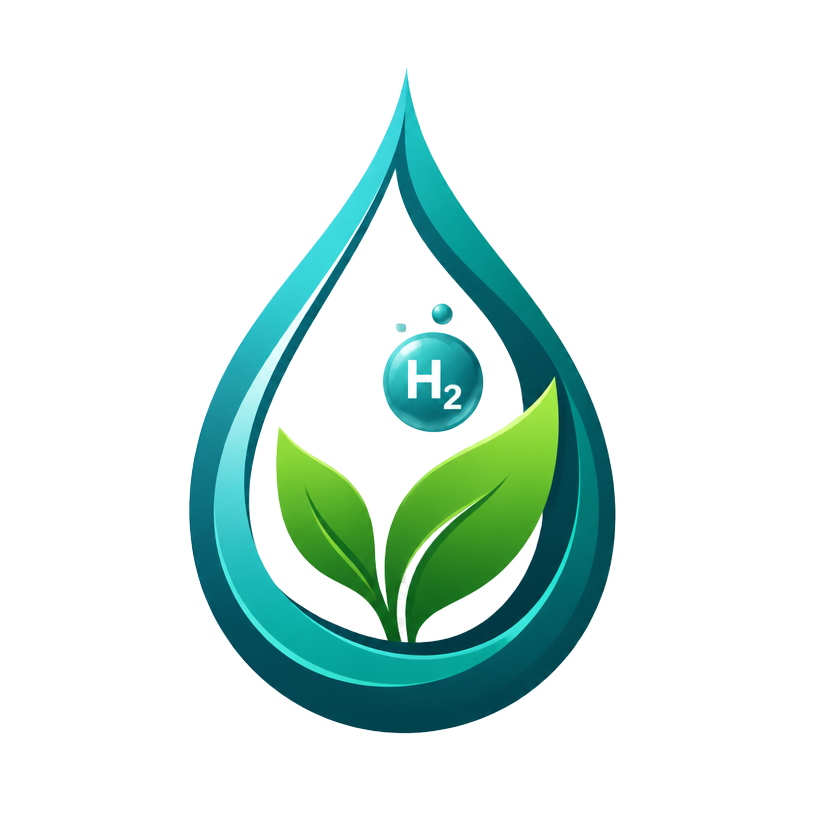 Hydrogen-rich water for agriculture — H₂ droplet and leaf symbol