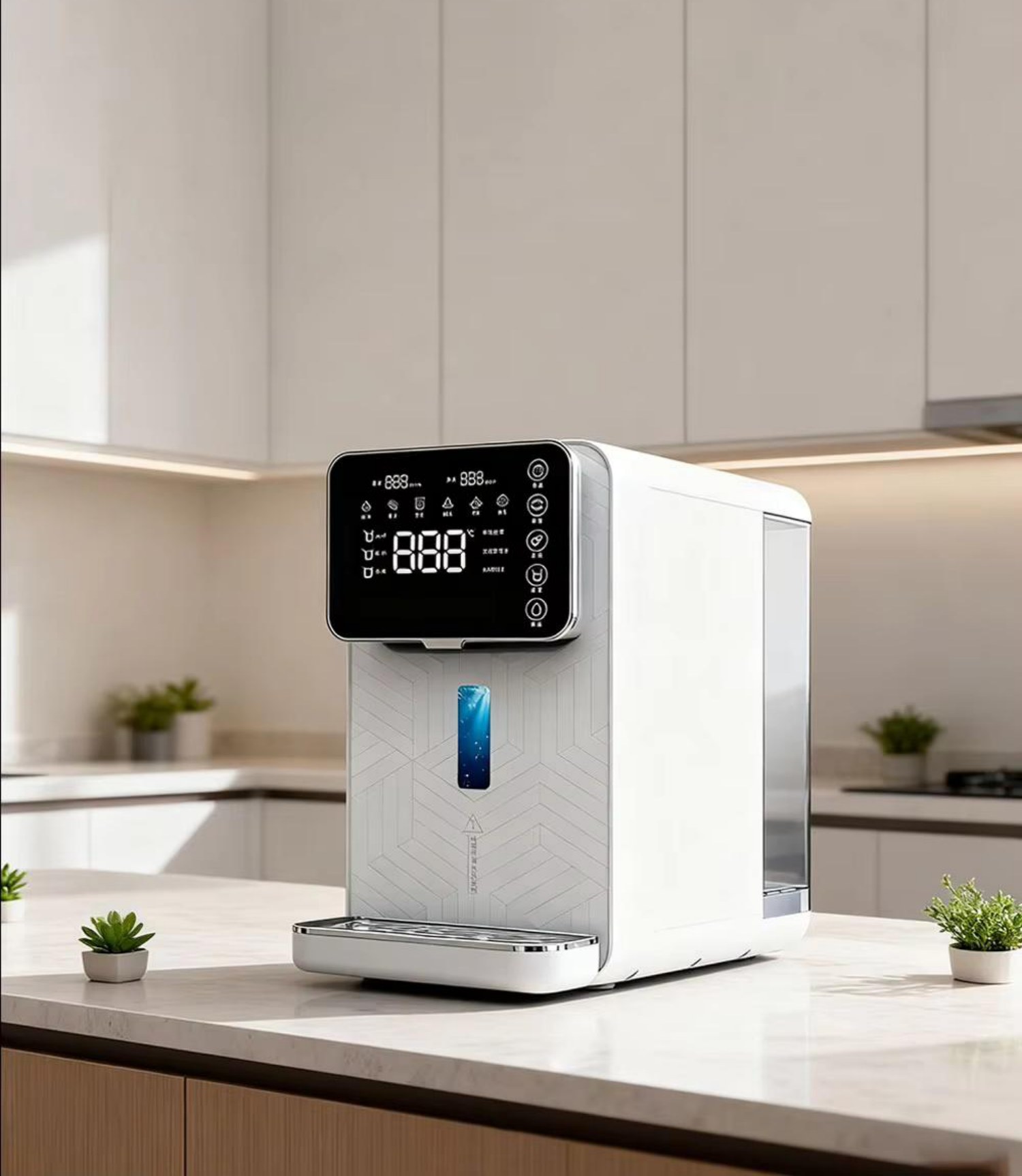 HERO RO Dual 10 hydrogen water and inhalation system on a kitchen countertop